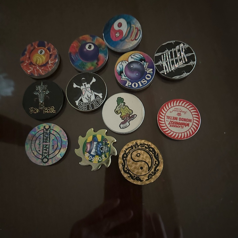 1990s Pogs Caps and Slammers Lot of 180 plus 12 Slammers and case
